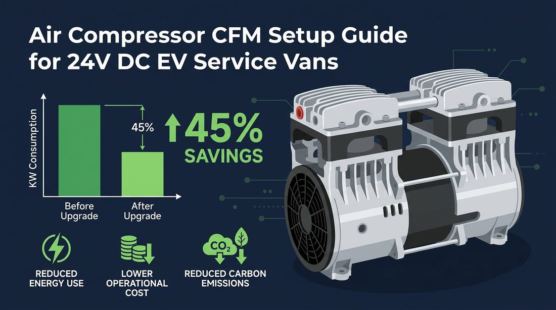Air Compressor CFM Setup Guide for 24V DC EV Service Vans