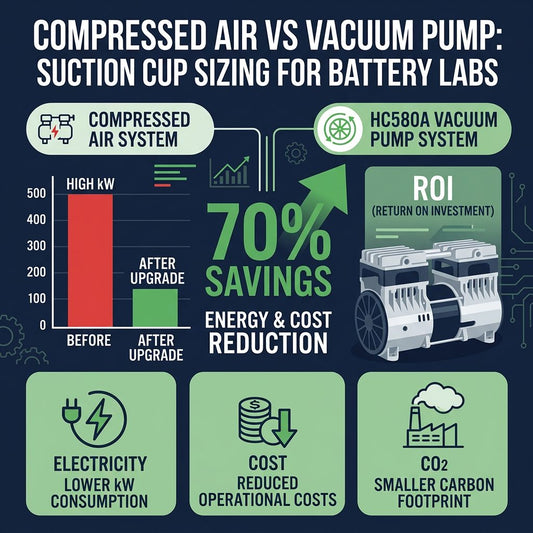 Compressed Air vs Vacuum Pump: Suction Cup Sizing for Battery Labs