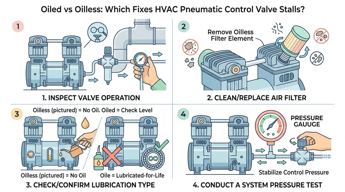 Oiled vs Oilless: Which Fixes HVAC Pneumatic Control Valve Stalls?