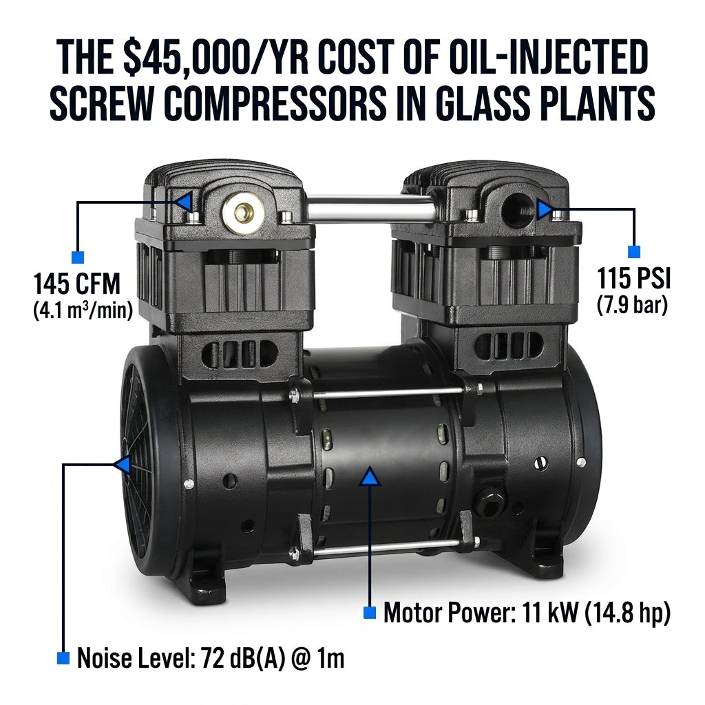 The $45,000/Yr Cost of Oil-Injected Screw Compressors in Glass Plants