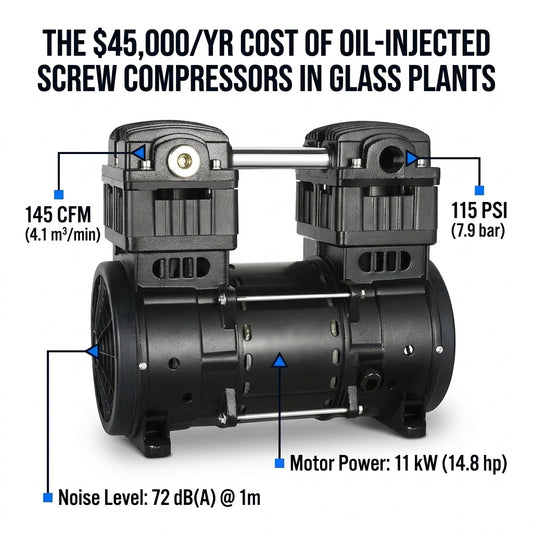 The $45,000/Yr Cost of Oil-Injected Screw Compressors in Glass Plants