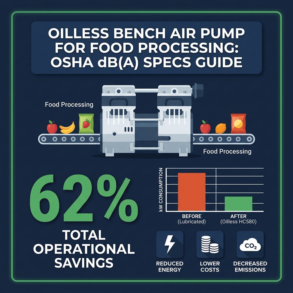 Oilless Bench Air Pump for Food Processing: OSHA dB(A) Specs Guide
