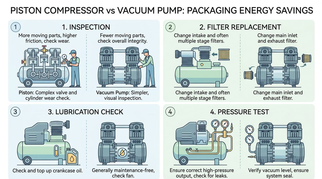 Piston Compressor vs Vacuum Pump: Packaging Energy Savings