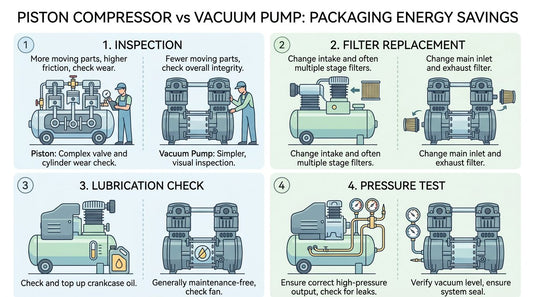 Piston Compressor vs Vacuum Pump: Packaging Energy Savings