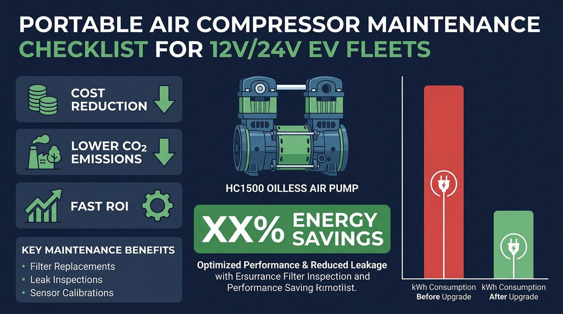 Portable Air Compressor Maintenance Checklist for 12V/24V EV Fleets