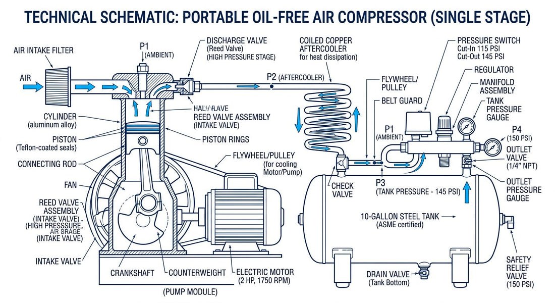 Portable Oil-Free Air Compressor vs Two-Stage: Right for Jobsites?