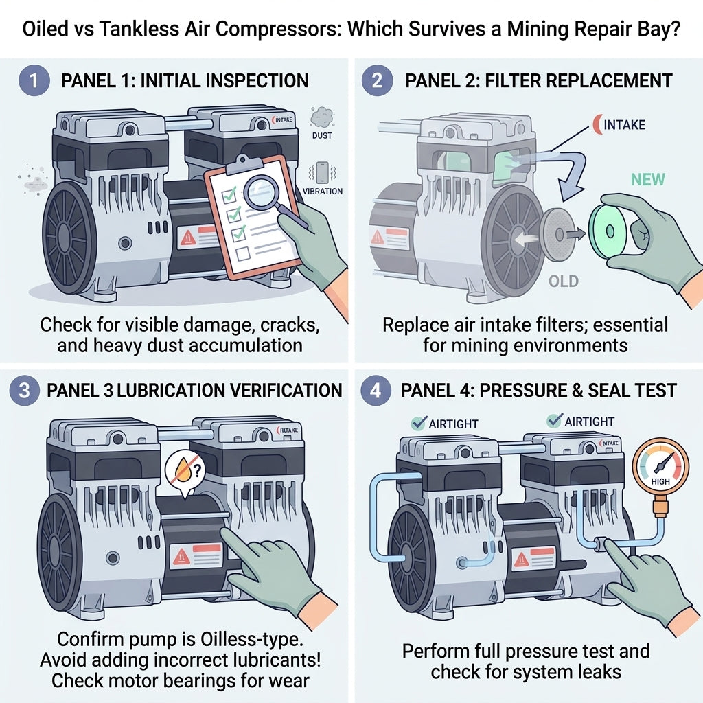 Oiled vs Tankless Air Compressors: Which Survives a Mining Repair Bay?