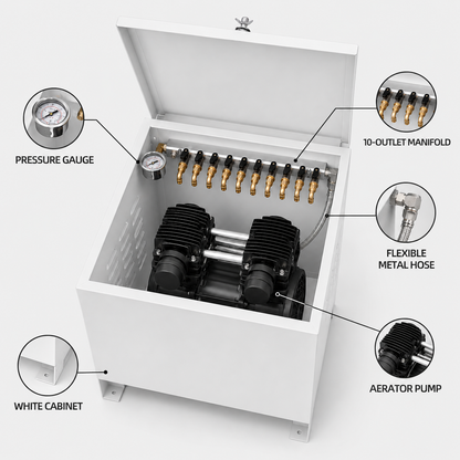 HC1500A-CAB 220V AC Cabinet Pond Aerator System (Up to 5 Acres) - 4039da899efe20caa1d5c9588a8e4a5c
