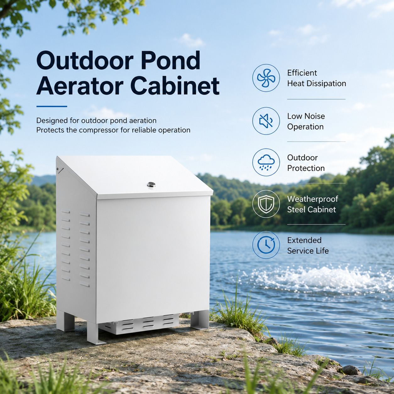 HC280E-CAB 48V Solar Cabinet Pond Aerator System (Up to 0.5 Acre) - 4