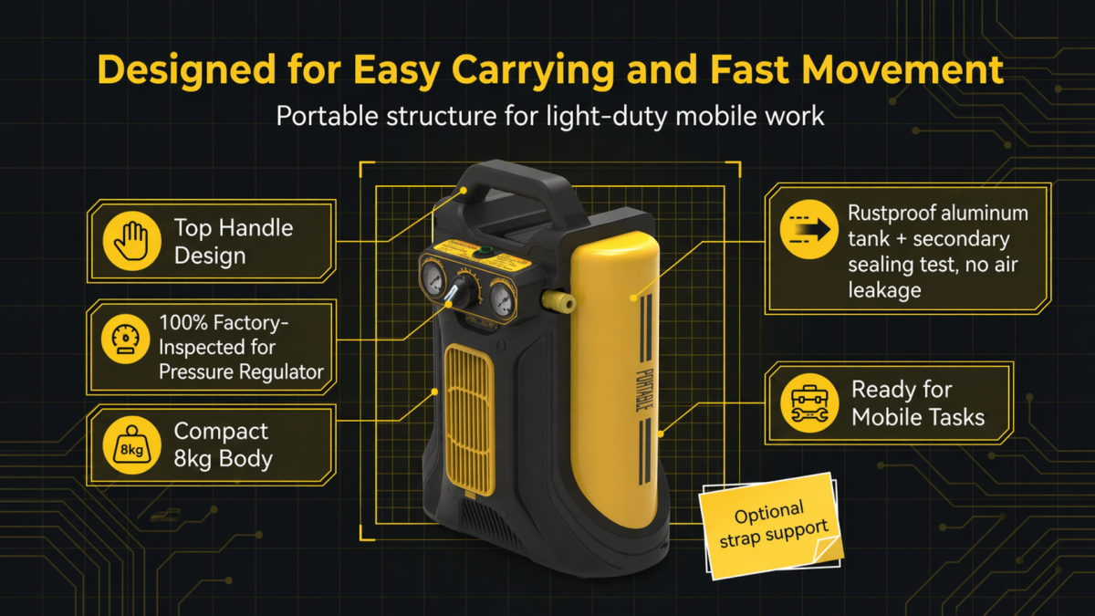 HC3601-8L Portable Oil-free Air Compressor