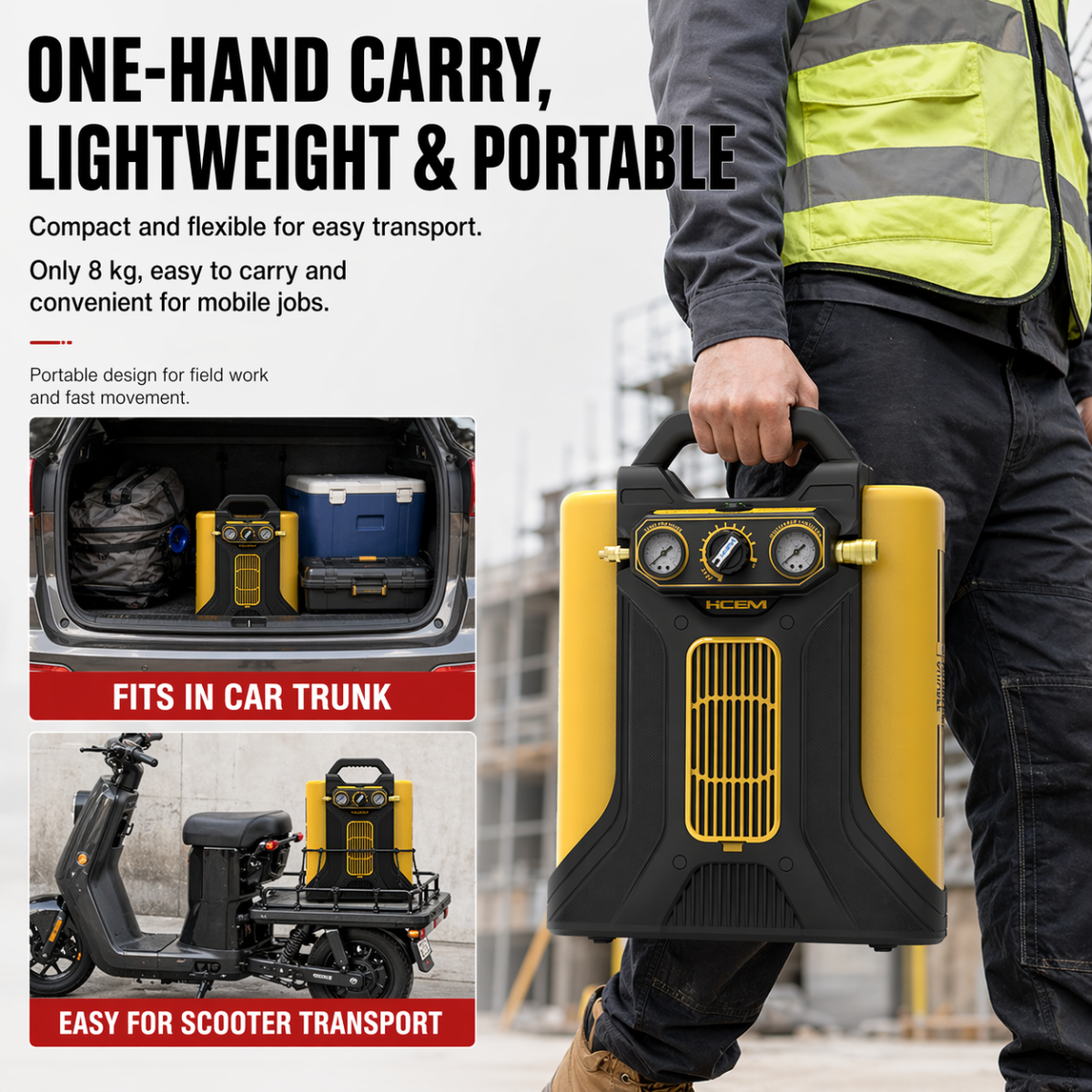 HC3601-8L Portable Oil-free Air Compressor