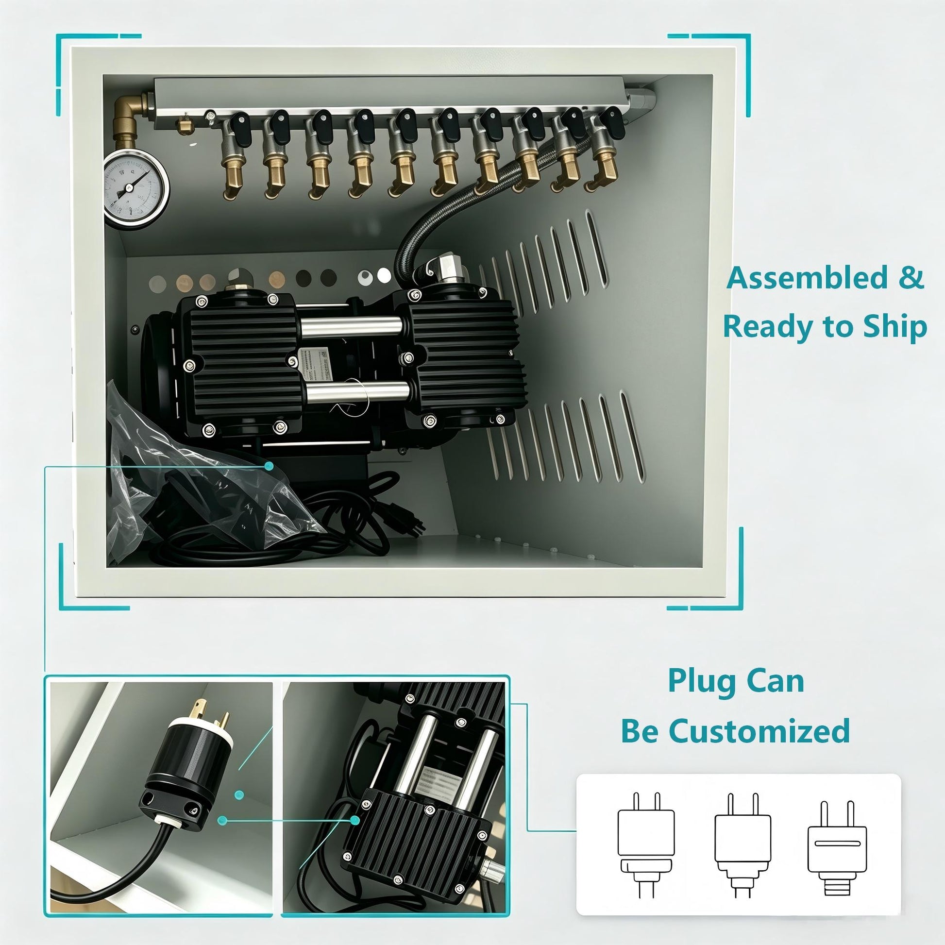 HC1500A-CAB 220V AC Cabinet Pond Aerator System (Up to 5 Acres) - HC1500-CAB-5