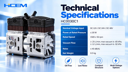 HC0030C1 twin-cylinder oil-free brushless DC vacuum pump with driver board - view 11