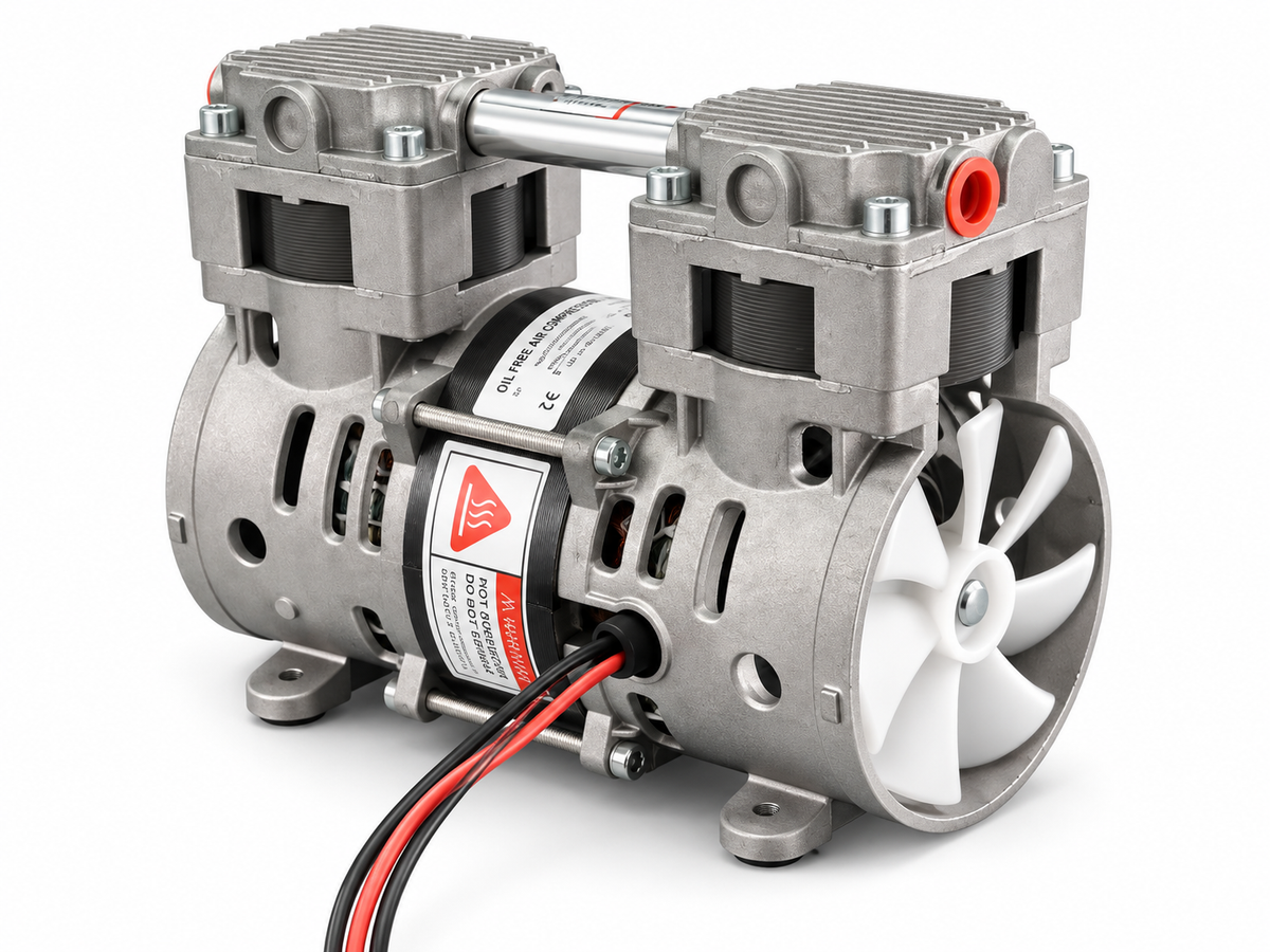 HC250 oil-free piston vacuum pump opposite angled view