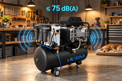 HC2500/1-A90W four-cylinder oil-free air compressor with refrigerated dryer and 90L tank - view 10